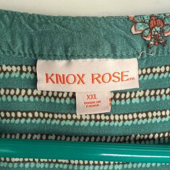 Knox Rose Boho Style Rayon Blouse Size XXL - Picture 5 of 6